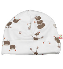 Katvig Beanie - Off White w. Chestnut figures