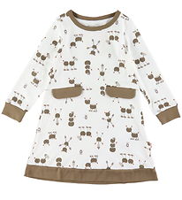 Katvig Dress - Off White w. Chestnut figures