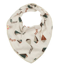 Katvig Teething Bib - Wool - Off White w. Dragons