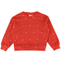 Vero Moda Girl Bluse - VmVelvet - Chinesisches Rot/Hearts