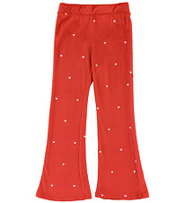 Vero Moda Girl Trousers - VmVelvet - Chinese Red/Hearts