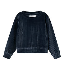 Name It Blússa - Flauel - Skera - NmfVeloa - Dark Sapphire