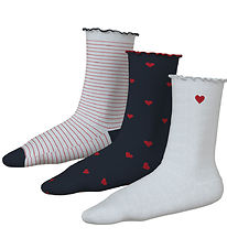 Name It Socks - 3-Pack - NkfLulu - Bright White/Stripes