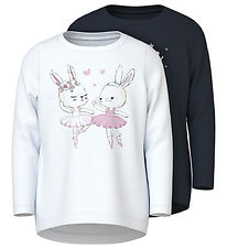 Name It Blouse - 2-Pack - Bright White/Dark Sapphire