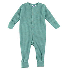 Joha Nightsuit w. Feet - Wool - Green