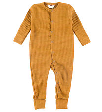 Joha Nightsuit w. Feet - Wool - Yellow
