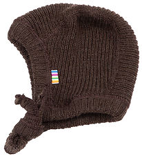 Joha Baby Hat - Knitted - Wool - Dark Brown