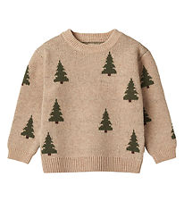 Wheat Blússa - Prjónað - Jacquard - Off White M. Jólatré