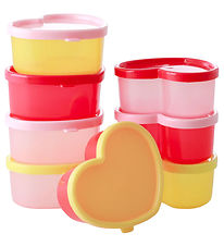 Rice Food container - 8-Pack - Heart shape - 8x6.5 cm - Red/Pink