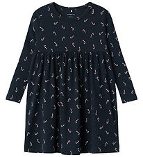 Name It Klänning - Rib - NmfDab - Dark Sapphire m. Julpinnar