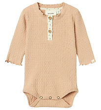 Lil' Atelier Bodysuit L/æ - NbfRea - Rugby Tan