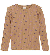 Blouse Minymo - Rib - Tanin av. Fleurs