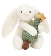 Jellycat Soft Toy - 18x9 cm - Bashful Bunny with Christmas Tree