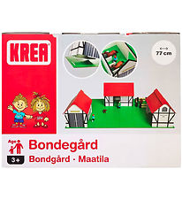 Krea Bóndabýli - Viður - 77x53 cm - Hvítur/Rautt