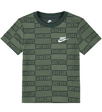 Nike Stuttermabolur - Olía Green