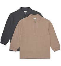 Minymo Sweatshirts - 2-Pack - Half Zip - Fossil