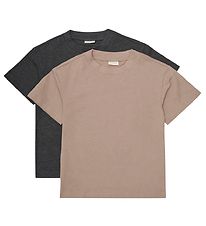 Minymo T-shirts - 2-Pack - Fossil