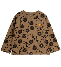 Mini Rodini Tröja - Squiggly Cats - Brown