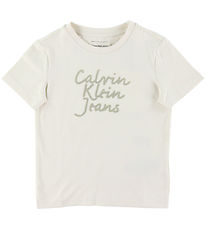 Calvin Klein T-Shirt - Handweiting Logo - Turteltaube
