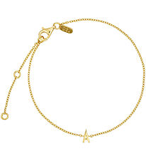 Design Letters Armband - A - 18K gullhúðað