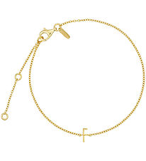 Design Letters Armband - F - 18K gullhúðað