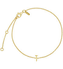 Design Letters Bracelet - T - 18K Gold Plated