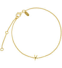 Design Letters Bracelet - V - 18K Gold Plated
