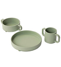 Everleigh & Me Dinner Set - Silicone - 3 Parts - Olive