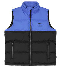 Mads Nørgaard Puffer Vest - Christmas - Black/Amparo Blue