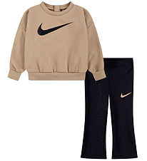 Nike Sweatset - Sweatshirt/Leggings - Braun/Schwarz