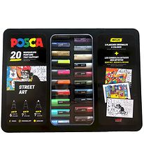 Posca Markers w. Metal box - 20 pcs - Street Art
