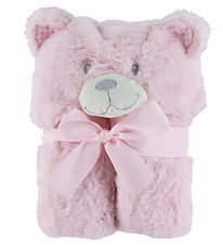 Nørgaard Madsens Blanket w. Teddy bear head - 75x95 cm - Pink