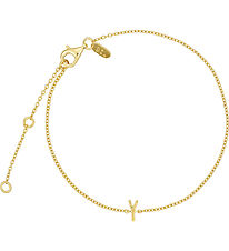 Design Letters Armband - Y - 18K gullhúðað