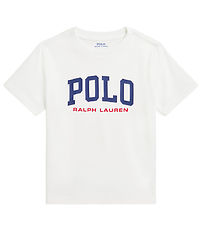 Polo Ralph Lauren Stuttermabolur - Hvítur M. Dökkblátt