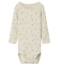 Name It Bodysuit L/Æ - NbfDabua - Peyote Melange/Small Flower