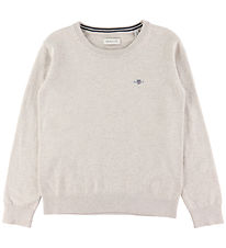 GANT Bluse - Shield Classic+ Cotton C-Ausschnitt - Strick - Ligh
