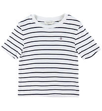 GANT T-Shirt - Striped Shield Slim - Rib - Eierschale