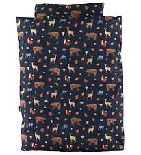 Nørgaard Madsens Bedding - Baby - Navy w. Animals of the forest