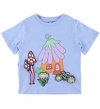Stella McCartney Kids Stuttermabolur - Ljósblár M. Plástrar
