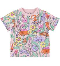 Stella McCartney Kids Stuttermabolur - Bleikt M. Prentað
