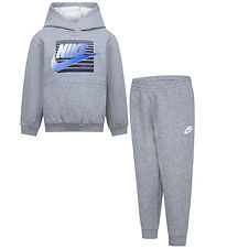 Nike Sweatset - Dunkelgrau-Meliert m. Blau