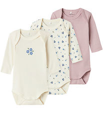 Name It Bodysuits L/æ - Noos - NbfBody - 3-Pack - Jet Stream Flo