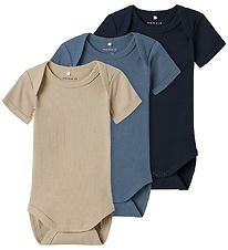 Name It Bodysuits k/æ - Rib - Noos - NbnBody - 3-Pack - China Bl