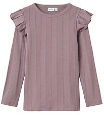 Name It Blouse - Noos - NmfJulia - Elderberry w. Pointelle