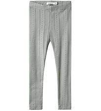 Name It Leggings - Noos - NmfJulia - Grey Melange w. Pointelle