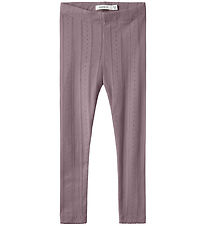 Name It Leggings - Noos - NmfJulia - Elderberry w. Pointelle