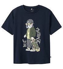 Name It Stuttermabolur - NkmTeaske - Dökkblátt Blazer M. Prentað