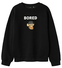 LMTD Sweatshirt - NlmAbrosso BoredOFD - Black w. Print
