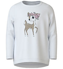 Name It Blouse - NmfVix - Bright White/Flower Deer