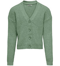 Kids Only Cardigan - Rib - Knitted - KogMandy - Hedge Green/Mela